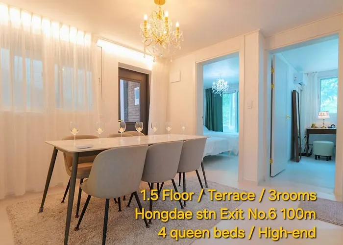 Hongdae 5 Minutes, Park View, 8-person Family, Free Parking, Luggage Storage, Early Check-in, Late Check-out, Infant Welcome, Dryer And Bidet Daire *